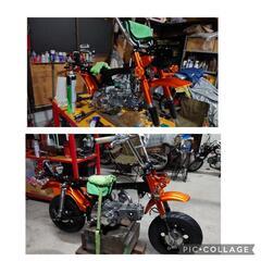 ホンダ　4Lモンキー　新品75ccボアアップ　キャンディーオレンジ　カスタム　新品部品多数取付！　メンテナンス多数！の画像