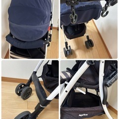 【絶対お得‼︎】Aprica ベビーカー ラクーナ 説明書有シート・レインカバー付の画像