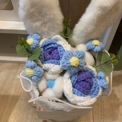 ふわふわうさぎ鍵編みブーケの画像