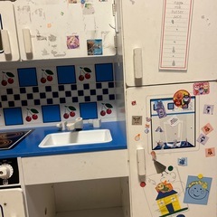 おままごと　木製キッチン　レトロ　ビンテージ　アメリカン　おもちゃ の画像