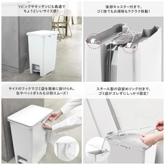 天馬 ゴミ箱 分別 30L ふた付き ホワイトラッシュ ペダルペール 30Lの画像