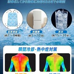 【 日本業界初！28℃で自然凍結】2025新登場 リュック用冷却パッド 冷感パッドリュックサックアイスマット 氷枕 暑さ対策アイス枕 氷嚢 リュック用冷却パッド 結露なし 冷却 繰り返し使用可能 冷感マット 吸熱 長時間 ひんやりクールシート 瞬間冷却グッズの画像