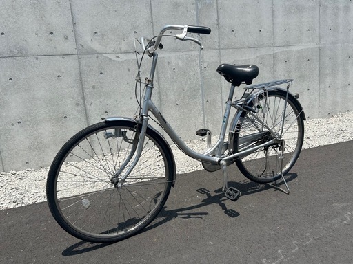 R26 ブリヂストン EBU60 B6H　エブリッジ EBRIDE 26インチ 自転車　シルバー色　学生さん ママチャリ お買い物 現状