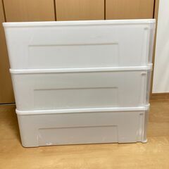 衣装ケース 3セット 収納ケース プラスチック ボックス Box ニトリ 奥行き74cmの画像