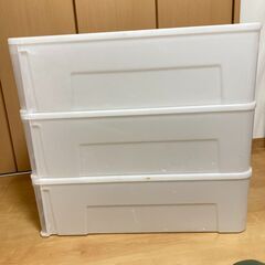 衣装ケース 3セット 収納ケース プラスチック ボックス Box ニトリ 奥行き74cmの画像