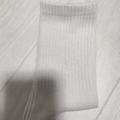 新品 ソックス アイボリー リブ 靴下 オフベージュ ホワイト系