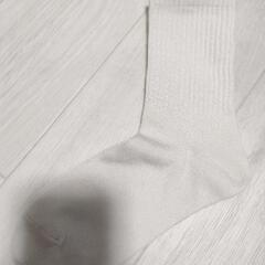 新品 ソックス アイボリー リブ 靴下 オフベージュ ホワイト系の画像