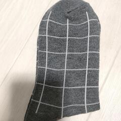 新品 ソックス グレー チェック 靴下の画像