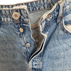 【ザラ】レディース ダメージ ライトブルー デニムパンツ EUR 40の画像
