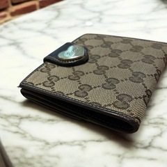 GUCCI グッチ ラブリーハート Wホック2つ折り財布 GGキャンバス