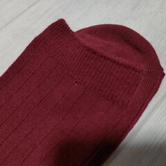 新品 リブ ソックス エンジ 吸水速乾 消臭 靴下 赤 ワインレッドの画像
