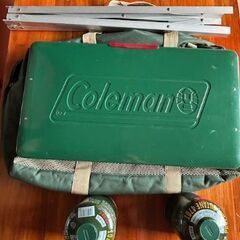 コールマンパワー２バーナー・台・2つガス付中古