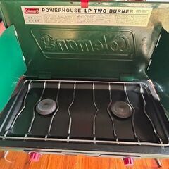 コールマンパワー２バーナー・台・2つガス付中古の画像