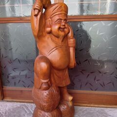 木製　大黒天　置物/縁起物/七福神/仏像/仏教美術/木彫り/金運/開運の画像