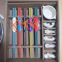 🥢新品未使用桂由美　和飾記　No.1　箸・箸置き・お盆のセットの画像