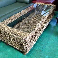 テーブル アジアン センターテーブル アジアン家具 ガラス天板　...