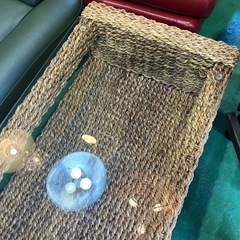 テーブル アジアン センターテーブル アジアン家具 ガラス天板　ローテーブル　横長【横120奥50高38.3】の画像