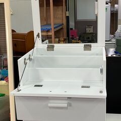 【値下げしました！】コンパクトドレッサー　ホワイト　コスメワゴンキャスターつき　おしゃれ家具　仙台市内・近郊配送可能の画像