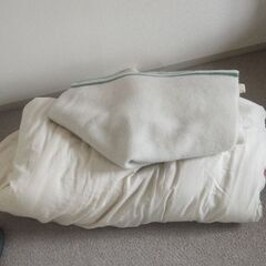 ダブルベッド　マットレス　毛布　掛け布団の画像