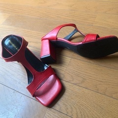 赤いサンダル サイズ38 （24.5cm程度）の画像