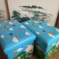 西松屋　収納箱、おもちゃ箱、ベンチの画像