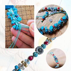 夏アクセサリー　ターコイズビーズでブレスレット作り♪の画像