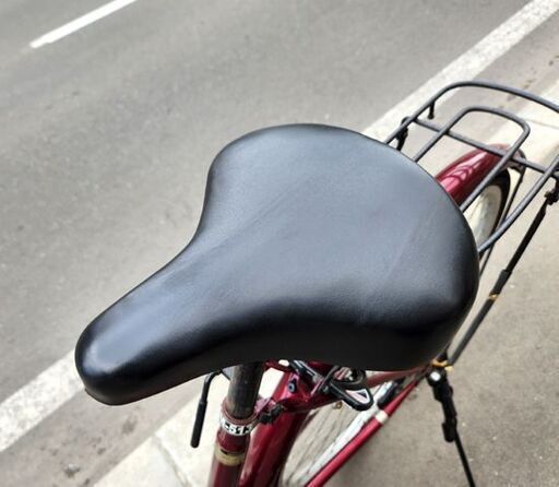 26インチ 自転車 シティサイクル 赤系 カゴ付き 変速なし 荷台付き ライト付き 札幌市 平岸店