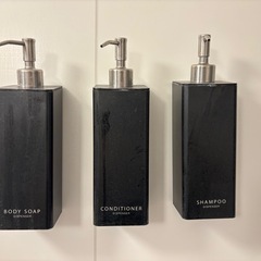 【値下げ】山崎実業 シャンプーボトル3本セット ブラック リンス...
