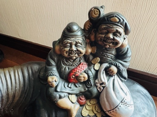 中国の木製彫刻 笑顔の老人像 約20cm 【公式通販】