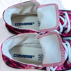 【中古】CONVERSE ALLSTAR スニーカー 23cm ピンク 迷彩 アニマル コンバース オールスターの画像