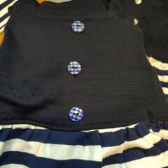 ハンドメイド　子供服　ジャンパースカート100 ストライプの画像