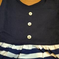 ハンドメイド　子供服　ジャンパースカート100 ストライプの画像