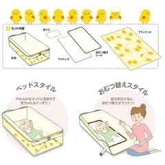 ポータブルベビーベッドセット　西松屋　クーハンの画像