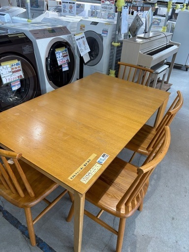 リユースのサカイ太田店★ジモティ割あり★  4人用ダイニングセット ナチュラル H70×D75×W115 クリーニング済み OJ10082 リユースのサカイ太田店☆ジモティ割あり☆ 4人用ダイニングセット