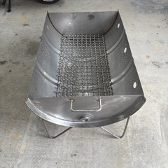 ドラム缶バーベキューコンロ　ステンレス
の画像