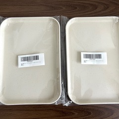 韓国雑貨 ミニトレー ベージュ 2枚の画像