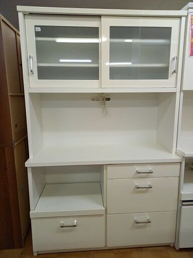 【ジャングルジャングル深井店】★浅川木工（㈱）2枚扉システムキッチンボード ホワイト 白 キッチン家具 家具 堺市（中区 堺区 東区 西区 南区 北区）和泉市 河内長野市 富田林市 松原市 狭山市 深井 【FU2463】