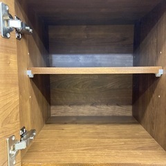 土井インテリヤ工業　3枚扉　レンジボード　ブラウン×ホワイトの画像