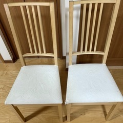 IKEA　BORJE　木製　椅子 美品】【IKEA】ダイニングチェア BORJE 二脚セット ホワイト