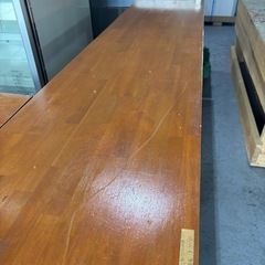 2号店在庫　木製天板テーブル❗️2台あります。の画像