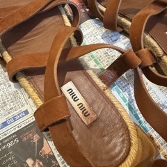 ミュウミュウ MIU MIU エスパドリーユ フラットサンダルの画像