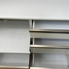 レンジボード　3枚扉　キズ有　ホワイトの画像