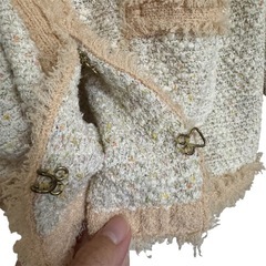 【ノーリーズ】レディース オシャレ フリンジジャケット ホワイトベージュ Mの画像
