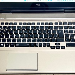 美品 NEC ゴールド ノートパソコン Corei7 16GB 500GB SSD Office2024 Windows11 ブルーレイ タッチパネル 初期設定済の画像