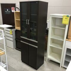 ｼﾞｬﾝｸﾞﾙｼﾞｬﾝｸﾞﾙ金沢店】 食器棚　木目調　ブラウン  W(幅)60×D(奥行き)40×H(高さ)178cm ※クリーニング済みの画像