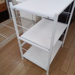 ★リユースのサカイつくば店★TK5873  三段ラック ホワイト H84×D45×W60 クリーニング済みの画像