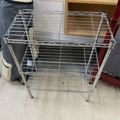 メタルラック　No.4035　スチールラック　シルバー　棚【リサイクルショップどりーむ荒田店】の画像