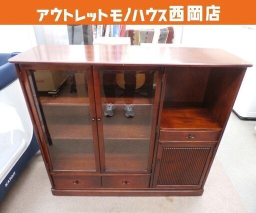 【カリモク】サイドボード　キャビネット　飾り棚 カリモク キャビネット サイドボード 幅105㎝×奥行36㎝×高さ90.5㎝