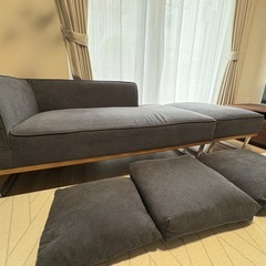 【7/19（土）引き取り可能な方】2人掛けソファ ネイビーの画像