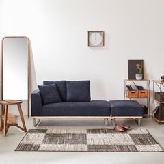 【7/19（土）引き取り可能な方】2人掛けソファ ネイビーの画像